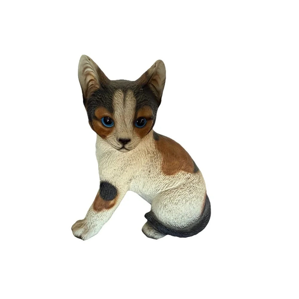 Cat Figurine House of Global Art Hand Painted Japan 6 Inches Tall